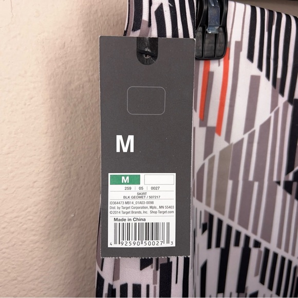 New Medium Mossimo Pencil Skirt Black White Orange Geometric NWT Lined Zip - Picture 4 of 14
